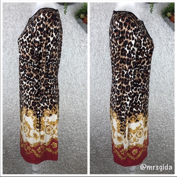Boston Proper Regal Leopard Print Dress | S - Picture 4 of 7